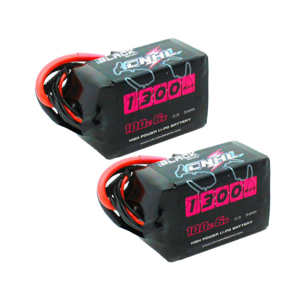 [Combo] 2 Packs CNHL Black Series 1300mAh 22.2V 6S 100C Lipo Battery with XT60 Plug